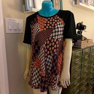 EUC Trina Turk Shirt-Sleeve Blouse